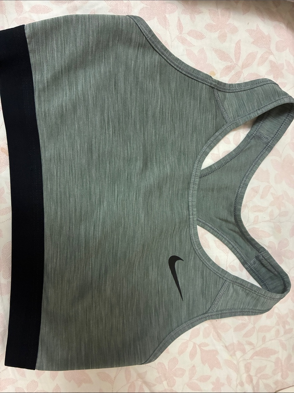 Nike Grey Racerback Sports Bra with Black Band